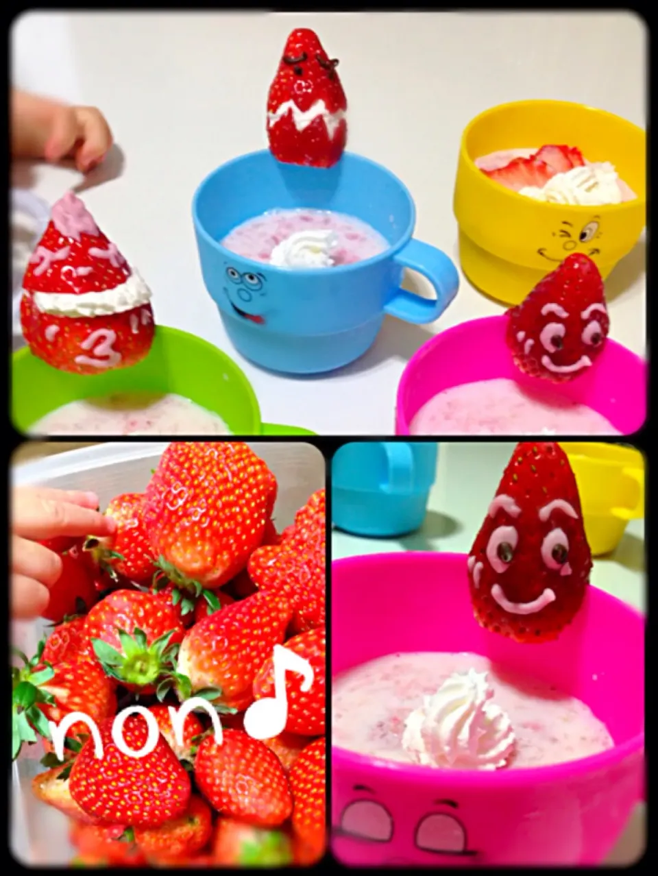 チョコペン下手っぴです(-｡-;       いちごミルクプリン🍓|nonさん