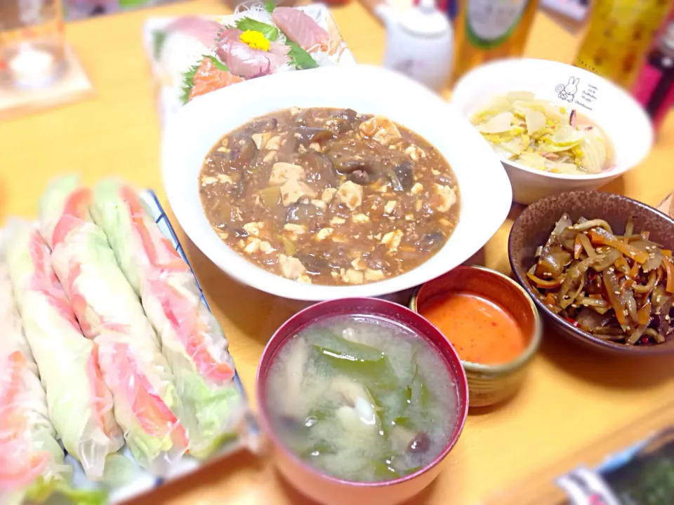 麻婆豆腐&茄子と生春巻き〜|あいあいさん