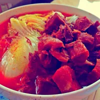 Snapdishの料理写真:Spicy chopped pork in noodles|donedronさん