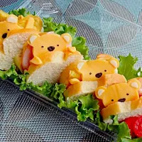 キャラ弁 kid's sandwich for lunch. サンドイッチ