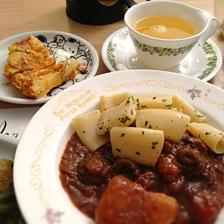 シチューとパスタの晩ご飯|TToshipieさん