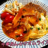 Snapdishの料理写真:中華あんかけオムライス|Ayaka Turuさん