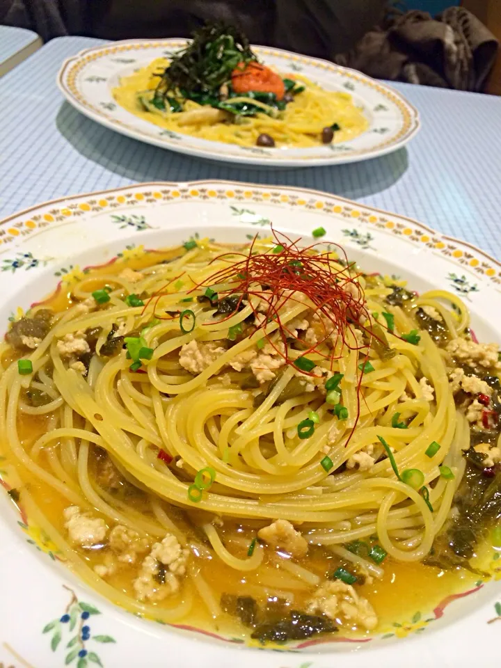 鳥肉と高菜のパスタ|まりおさん