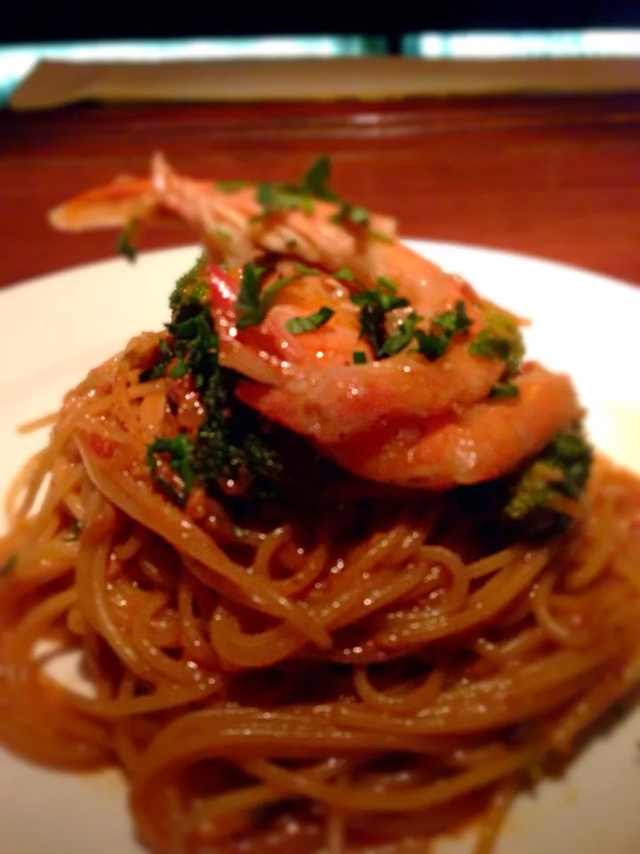 渋谷アクアビットで、天使の海老のアメリケーヌパスタ🍝*\(^o^)/*|まあん👽さん