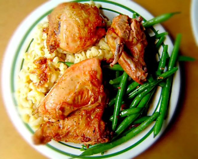 **baked chicken,,macaroni,,and stringed beans√√|T@y!•®<3さん