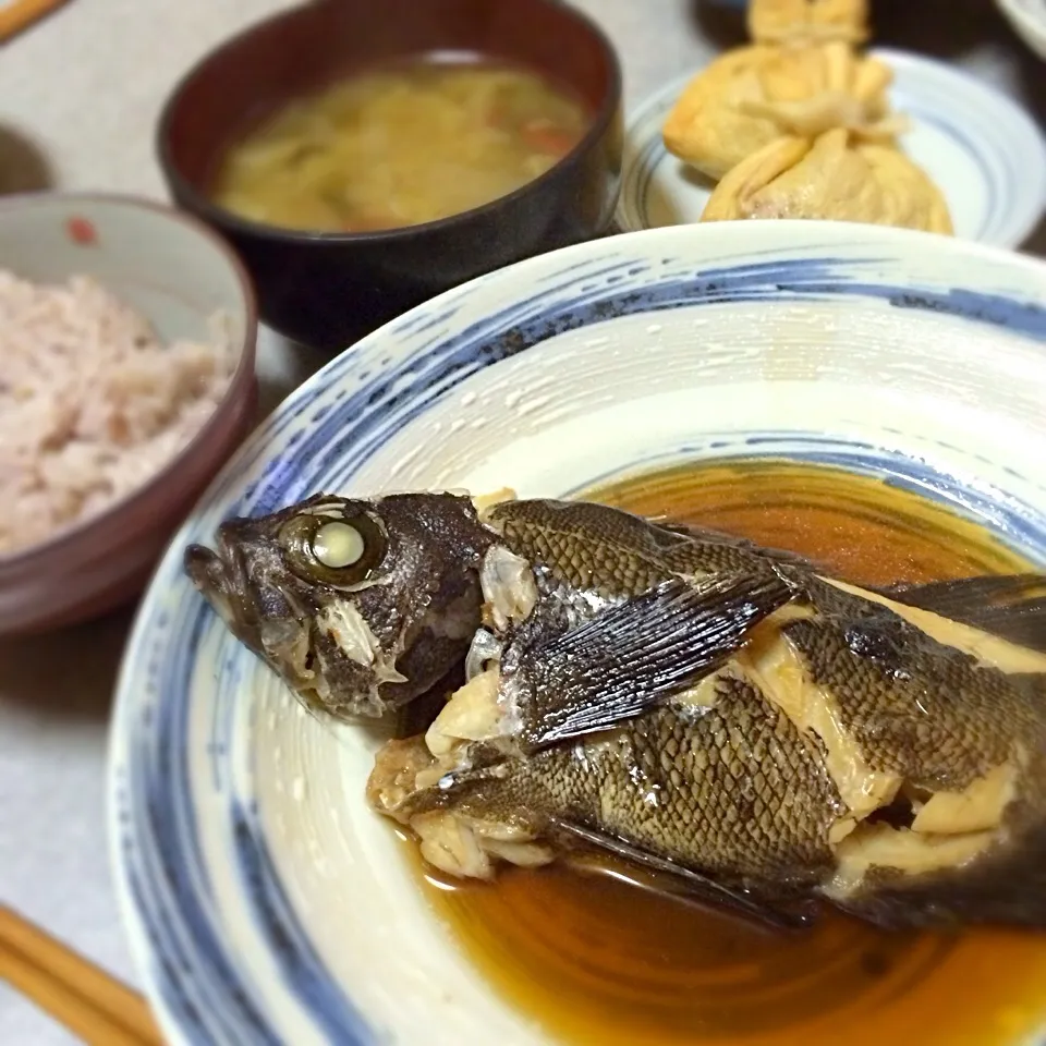 メバルの煮付け&納豆巾着|ごるびーさん