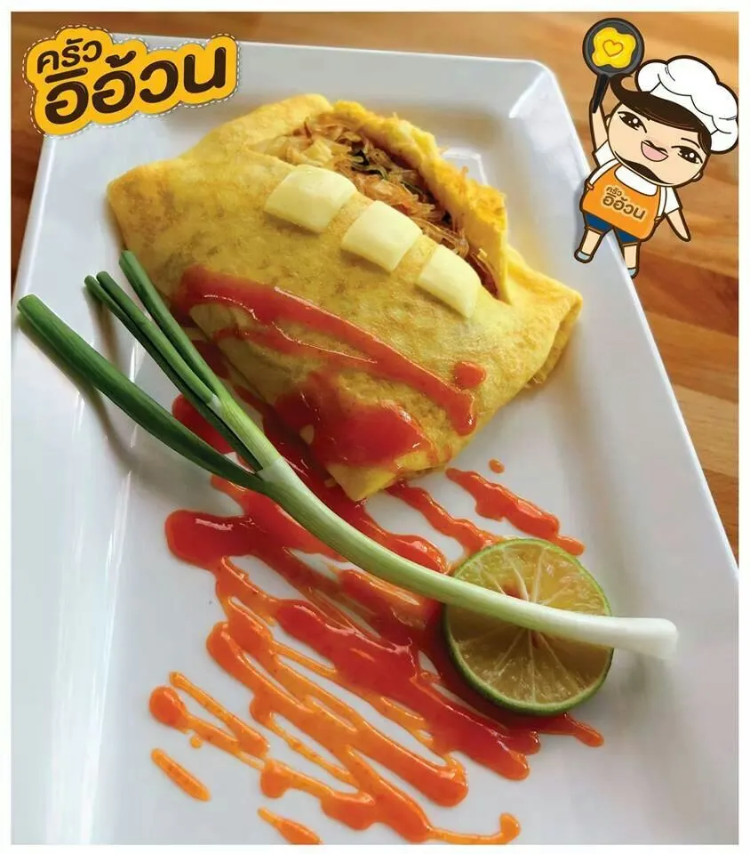 ผัดไทยวุ้นเส้นห่อไข่ชีส  Pad thai in cheese ommlette|ครัวอิอ้วน... Chubby Cookさん