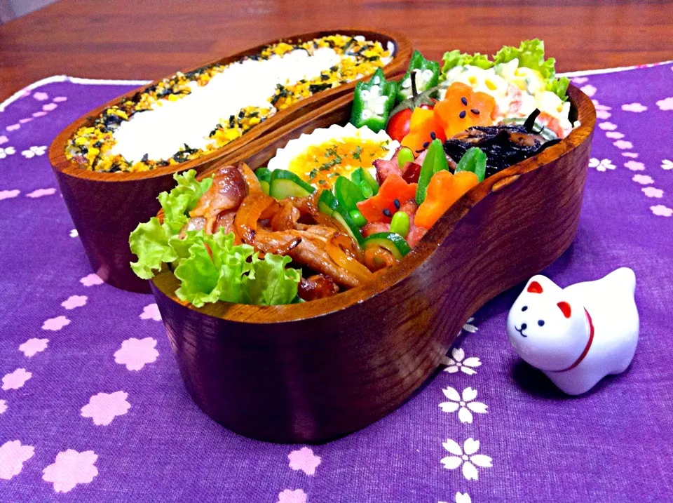 Snapdishの料理写真:ポークチャップ弁当|りえさん