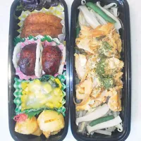 Snapdishの料理写真:寝坊した(;ﾟωﾟ)!!慌てて作ったお弁当…息子よ、ゴメン…|ととふぐさん