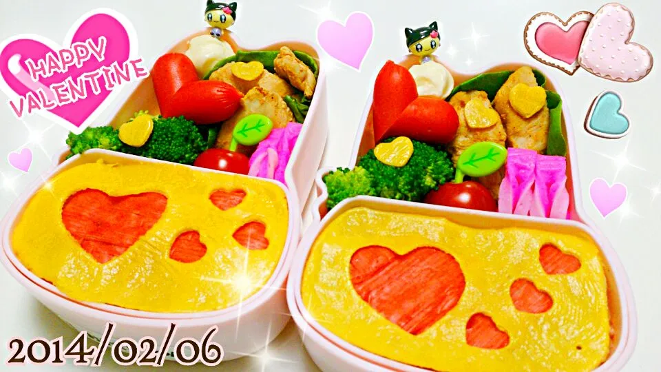 ❤バレンタインお弁当❤|ﾃｨｯｷｰ＆ﾐｭﾌｨさん