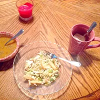 Salad butternut squash soup and green tea|brandieさん