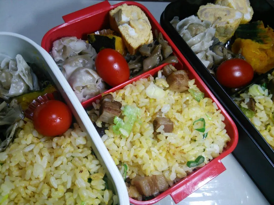 Snapdishの料理写真:2月7日　高校生男子＆中学生女子＆オレ弁当　高校入試二日目！|クッキングおやぢさん