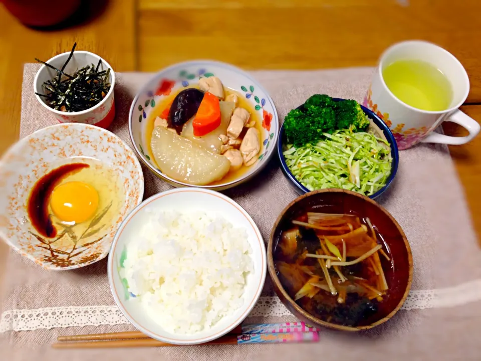 大根煮物の朝ごはん|くりちさん