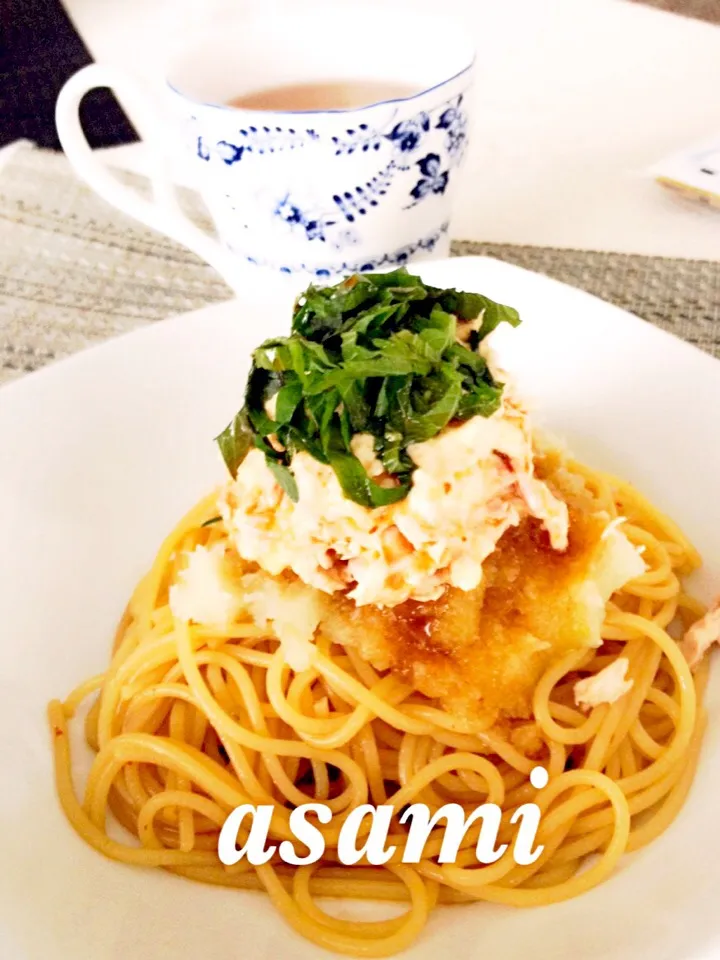 めちゃうまー♡おかなさんの料理 ツナ＆大根おろしのあっさりパスタ 柚子胡椒風味(*☻-☻*)|Asamiさん