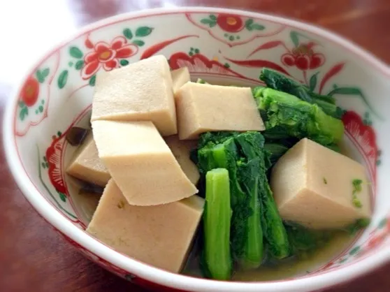 菜の花と高野豆腐の煮浸し|まちまちこさん