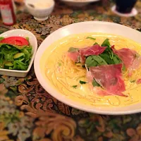 Snapdishの料理写真:カボチャクリームパスタ|ゆさん