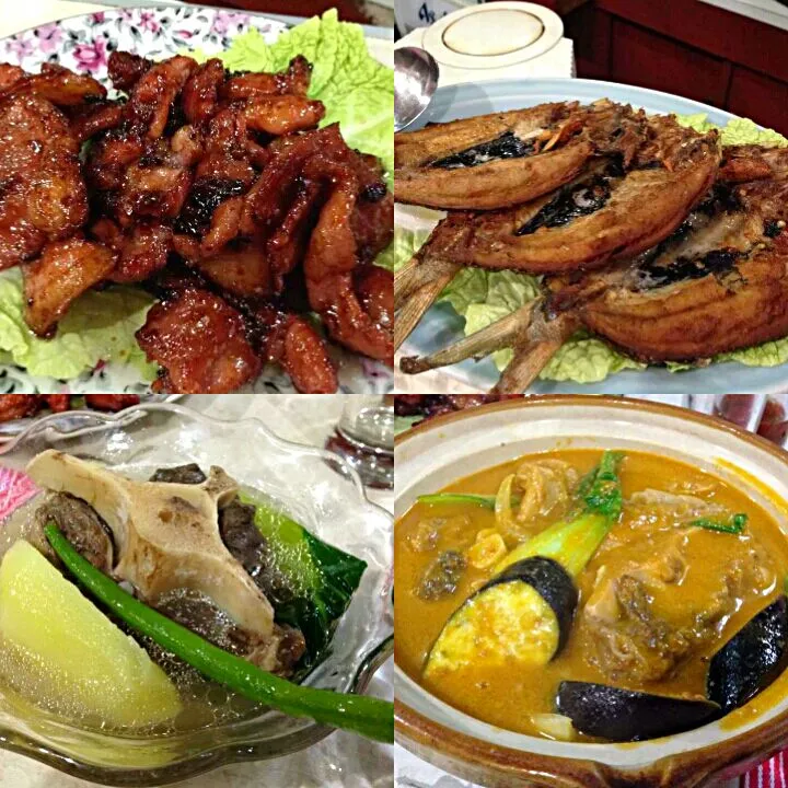 pork tocino, fried daing bangus , oxtail nilaga and kare-kare :-)|kath.ozakiさん