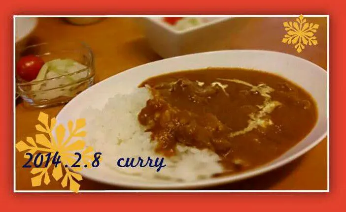 Snapdishの料理写真:雪の日の牛すじカレー|yslynxさん