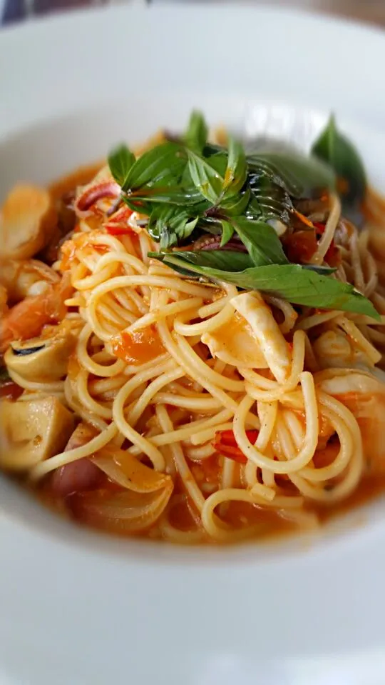 Tom Yum Seafood Pasta|Mel Loongさん