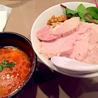 Snapdishの料理写真:五の神製作所の肉の日限定 ミネストローネつけ麺|Masanori Miyamotoさん