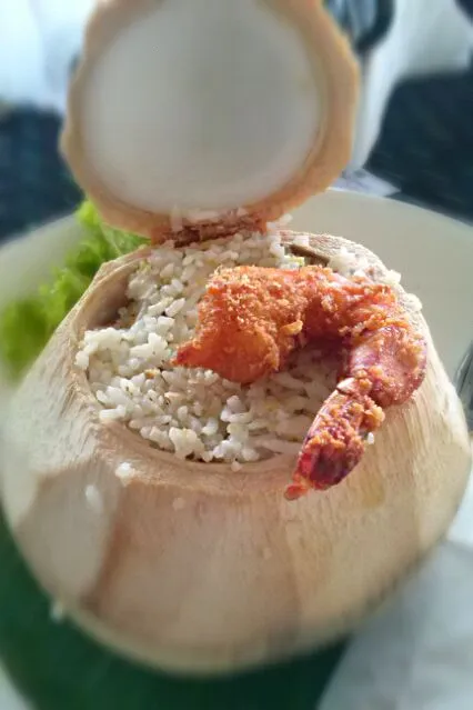 nasi bakar kelapa muda|indra khさん