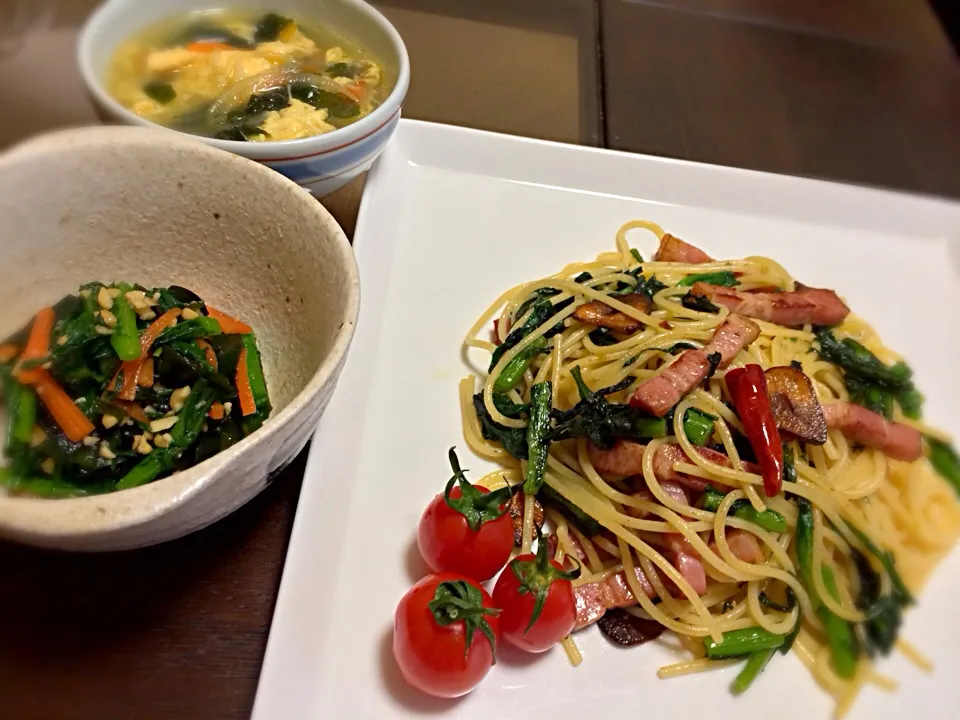 春菊ずくしの晩ご飯|よっしーさん