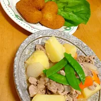 肉じゃがとハートコロッケ|おしおさん