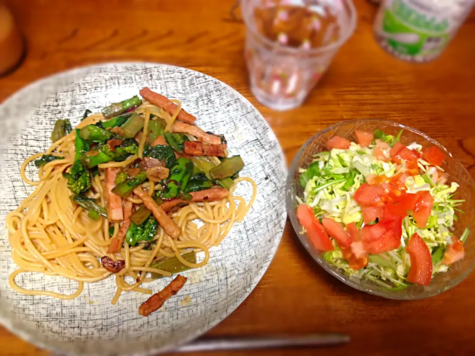 菜の花とベーコンのパスタ|あやかさん