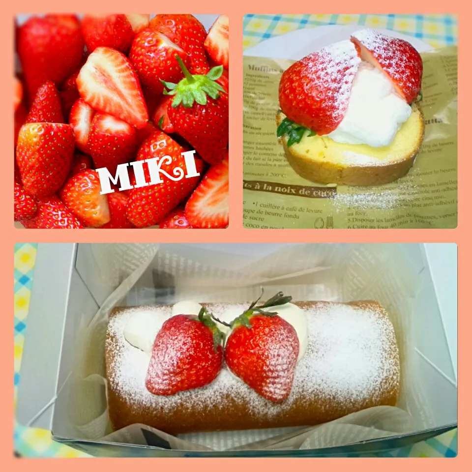 イチゴロールケーキ🍰|mikiさん