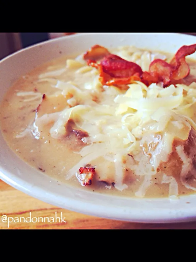 Mushroom bacon onion soup|pandonnaさん