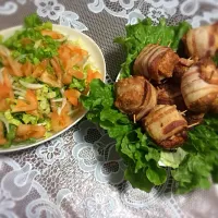 Snapdishの料理写真:Letace Salad e Bacon|Junki Yoguiさん