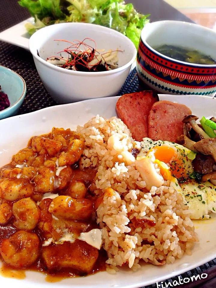 Snapdishの料理写真:シーフードカレーランチ(^O^)／|Tina Tomoko😋さん