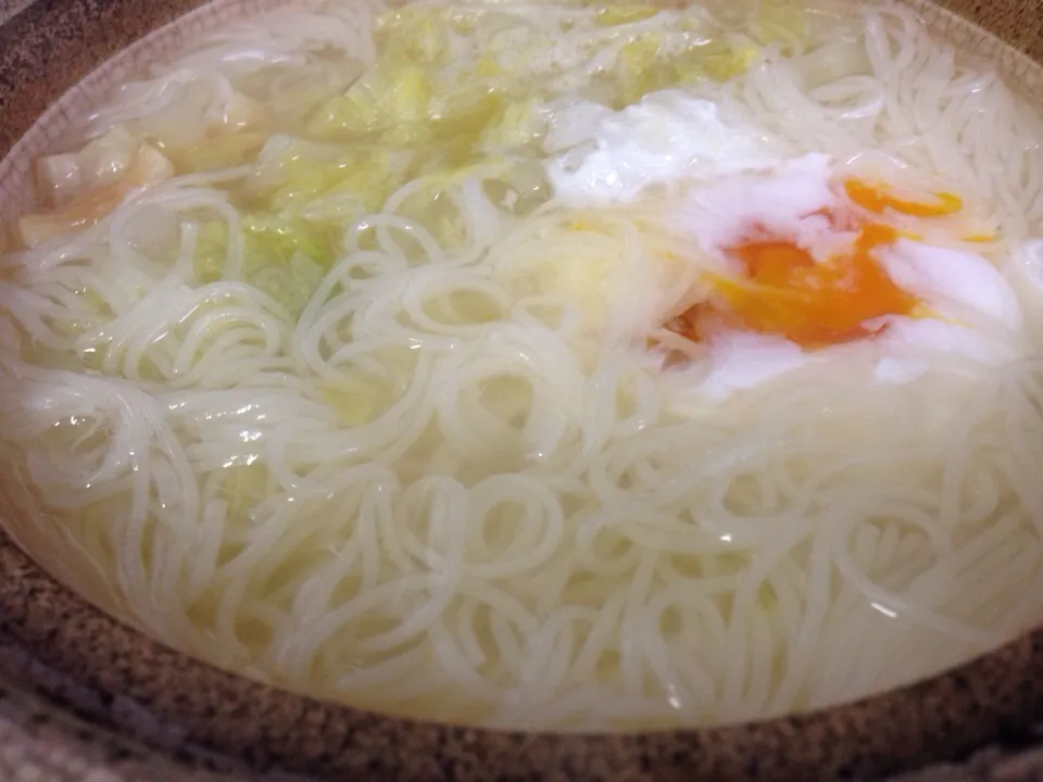 Snapdishの料理写真:ほぼ白菜の土鍋にゅうめん♡|はるかさん