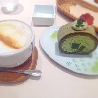 抹茶生チョコロールケーキ|ぴぽさん