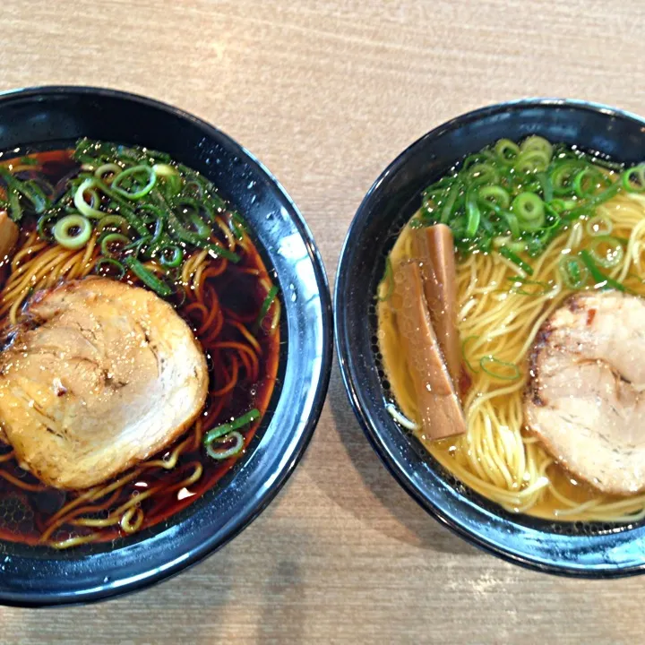 Snapdishの料理写真:金久右衛門  大阪ブラックと金醤油ラーメン|あっこぷーさん