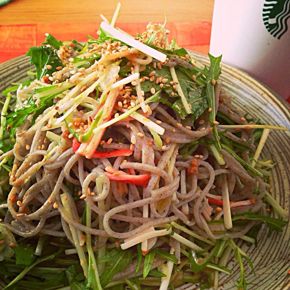 寒い日の冷やし坦々麺。胡麻素麺バージョン。|あやさん