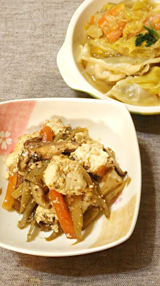 さんまの蒲焼き缶を使った いり豆腐|オオトモさん