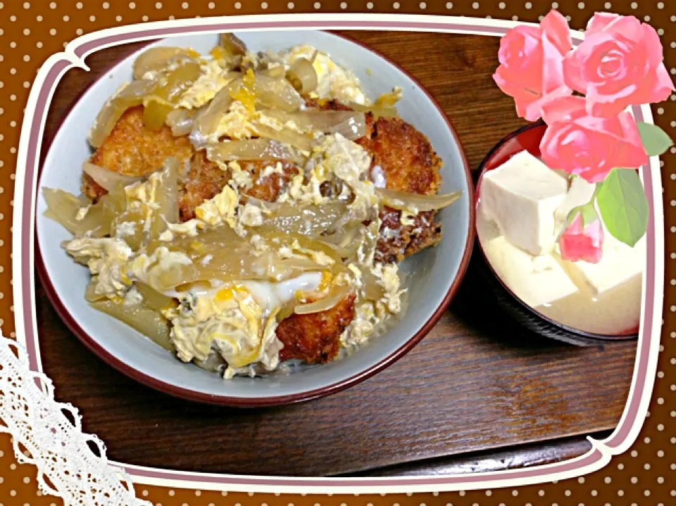 息子にジャンボカツ丼 卵失敗>_<|ミキさん