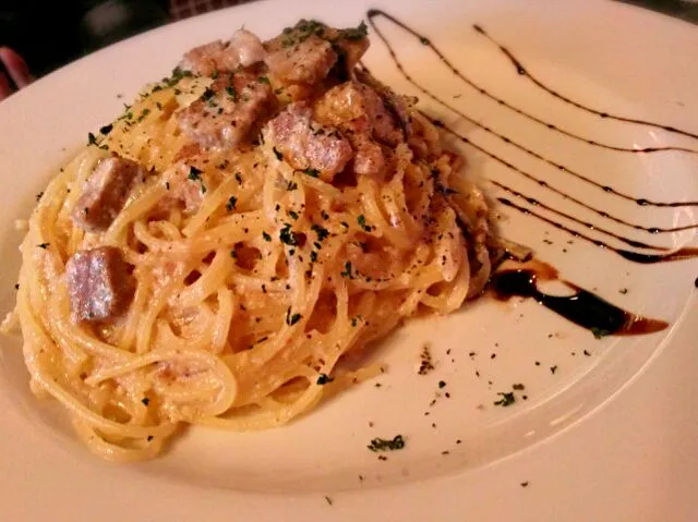 豚肉のクルミクリームソースパスタ|ふぃるまめんとさん