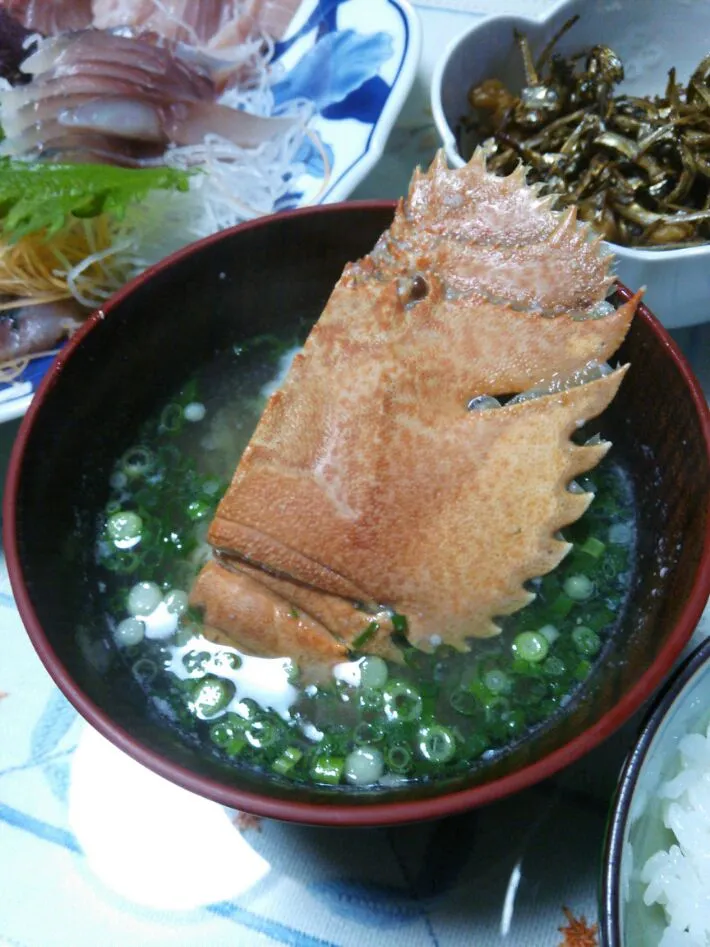 うちわ海老の味噌汁です。|馬場勝久さん