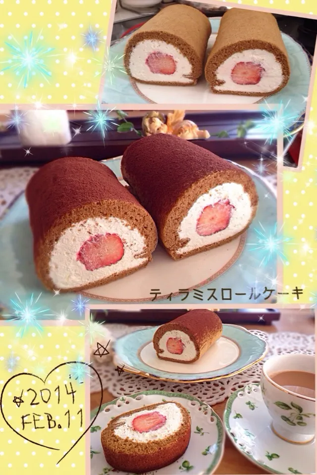 そらのんみこさんの料理 やっと作れたティラミスロールケーキ((*´∀｀*))|kazu★さん