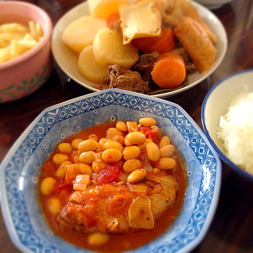 手羽元とお豆のトマト煮|2boy mamさん