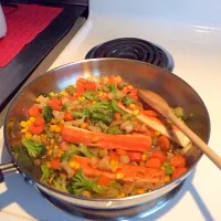 Snapdishの料理写真:Buttered Mixed Vegetables with Crab meat and corn in Oyster sauce|Amaris Anterさん