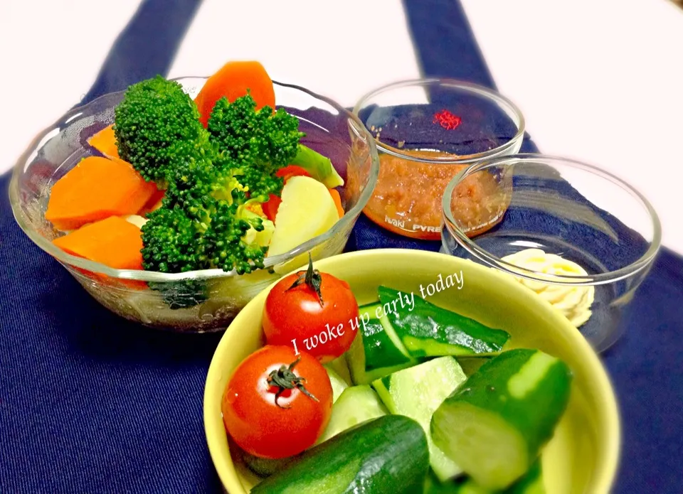 志野先生レシピ第1弾 温野菜サラダ 明太子ソースを参考にした+冷サラダ？|浦島太郎さん