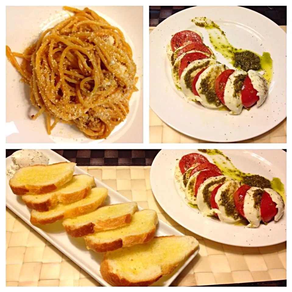 Classic spaghetti and Caprese salad|ダイアナさん