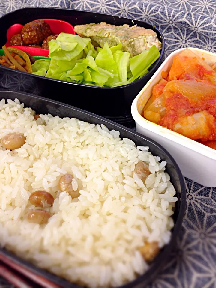 Snapdishの料理写真:本日のお弁当 20140212 この豆ご飯の豆は節分の残り？|Keiichi Ikegami Ikeichiさん