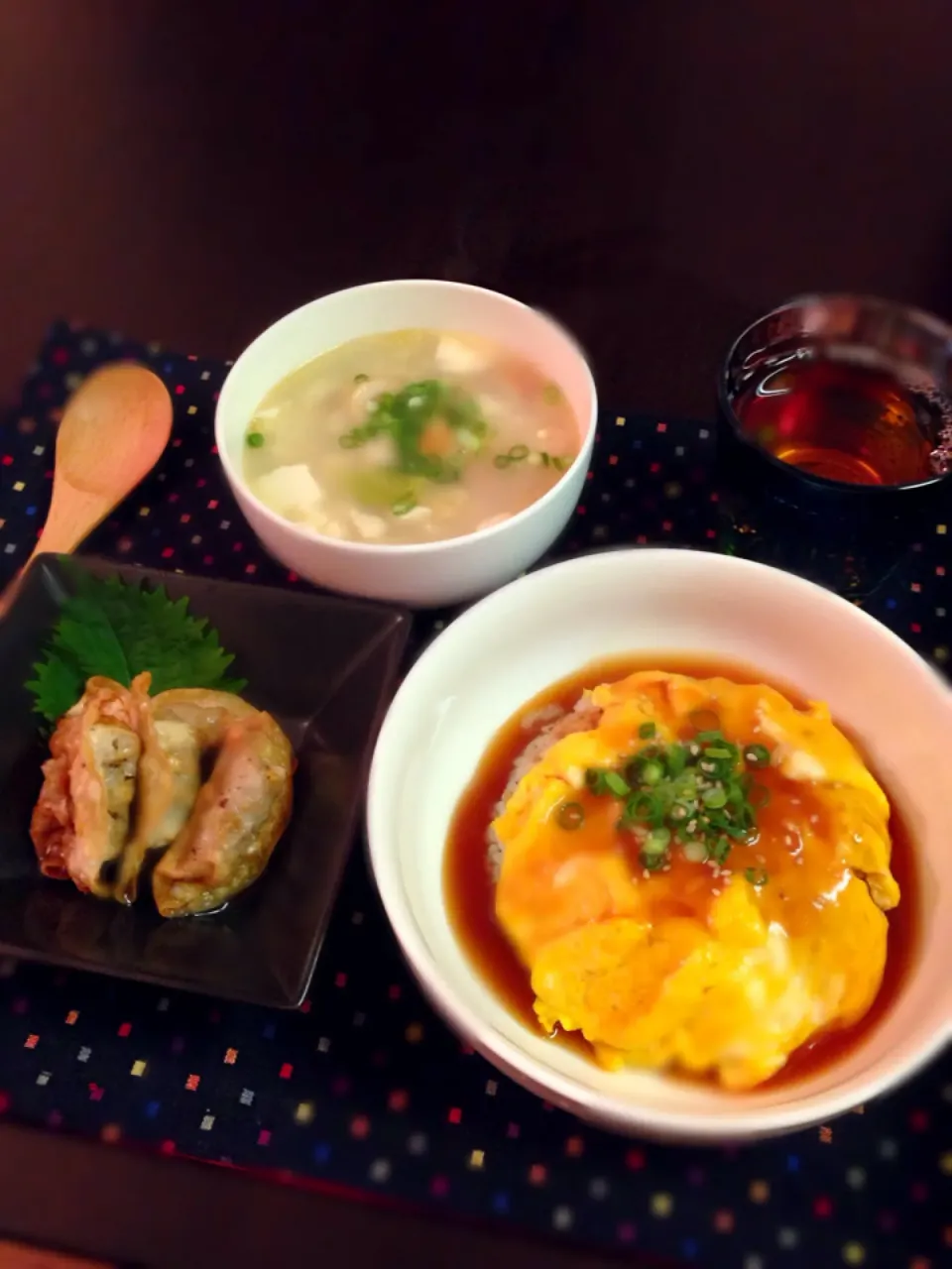 餡掛け炒飯✳︎揚げ餃子✳︎鶏ガラしょうがも！♡|なっちゃんさん