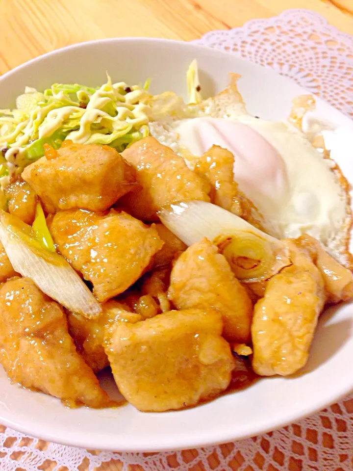 鶏胸肉の甘辛丼|まめさん