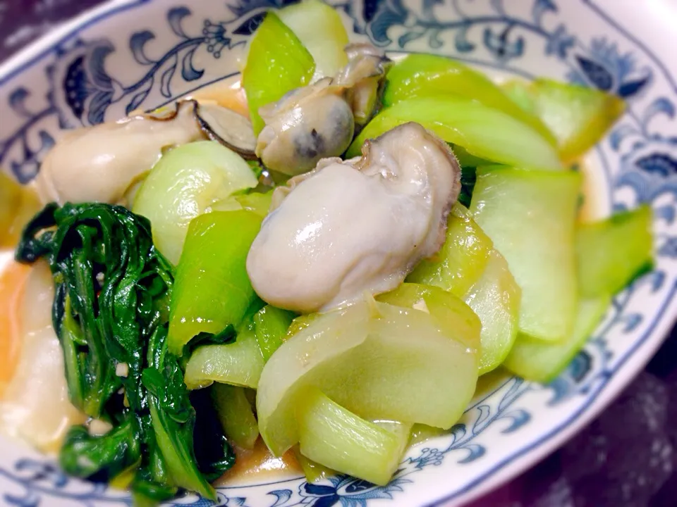 牡蠣とチンゲン菜のオイスター炒め|ちびさん