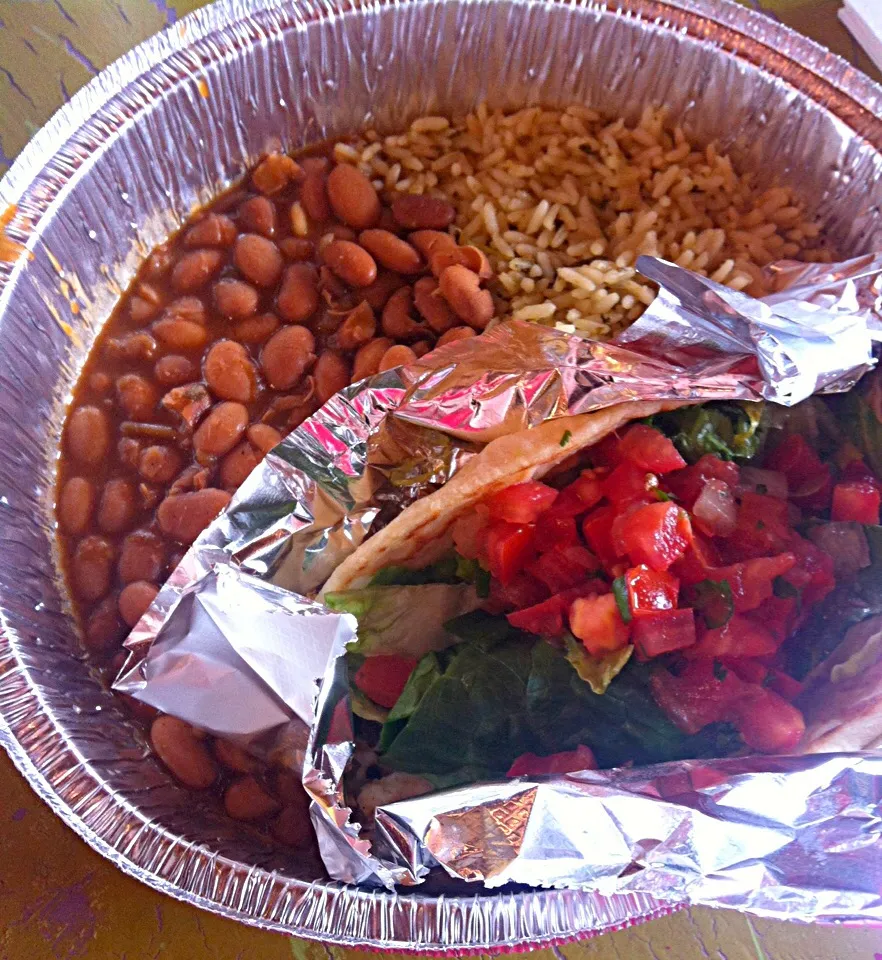 cafe rio fire grilled taco with rice and pinto beans|Whitney Kinnisonさん